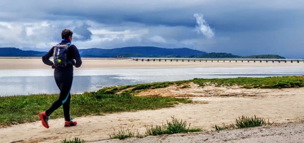 A man runs on the Bay Limestone