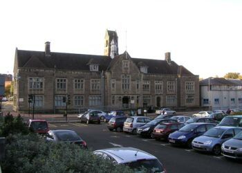 Magistrates Court, Carlisle. Pictured from the Civic Centre car park and with cars parked in the foreground