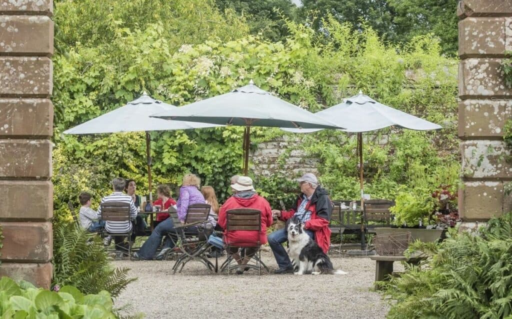The courtyard outside the cafe at Acorn Ban. Copyright National Trust. Pictures: Steward Smith