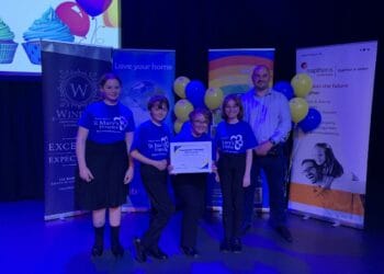 Academy crafts, from Furness Academy, picking up their award for challenges overcome
