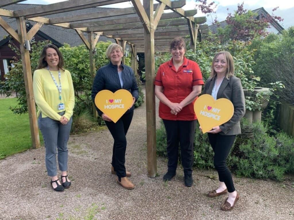 Photo left to right: Eleanor Viney (Eden Valley Hospice, Fundraising Manager), Linda Dodd (Cumberland Show Vice Chair and Head Horse Steward), Suzanne Garbarino-Danson (Eden Valley Hospice Clinical Lead) and Sarah Gemmell (Cumberland Show Horse Secretary) 