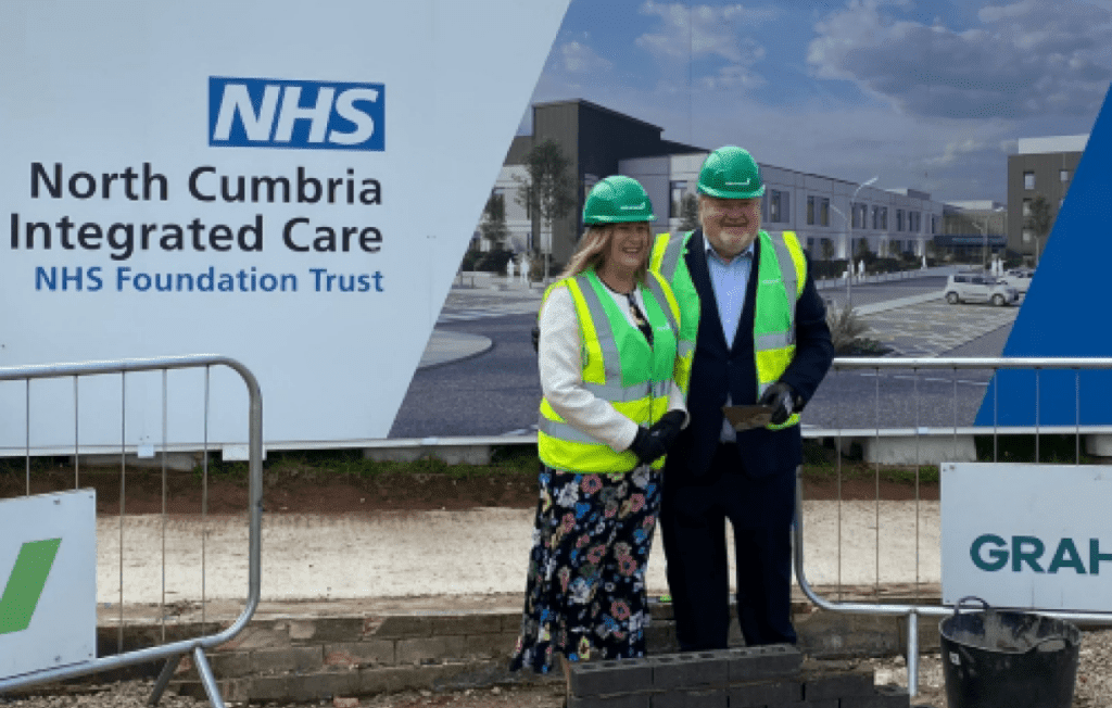  North Cumbria Integrated Care NHS Foundation Trust chief executive Lyn Simpson and Peter Reavey, regional director for appointed contractor GRAHAM