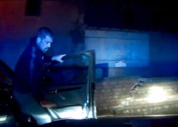 VIDEO: Driver crashed into wall and fled after during 105mph police chase