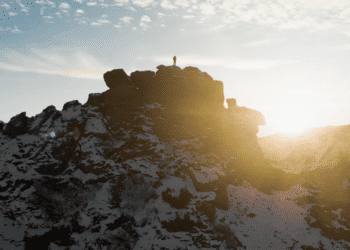 A screenshot from the film Solo Hiking in Ukraine
