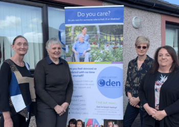 Left to right: Cairn Murray, Carer Support Eden’s new Adult carer Support Coordinator, Helen Russell, Carer Support Cumbria Support Worker for Young and Adult Crers, Heather Westman and Chrissie Chambers, Carer Support Eden's new Carer Health Coordinators