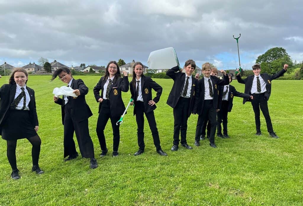 Cartmel Priory School students taking part in the Great Cumbrian Litter Pick 