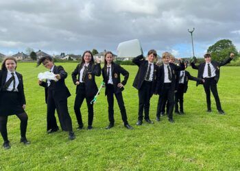 Cartmel Priory School students taking part in the Great Cumbrian Litter Pick