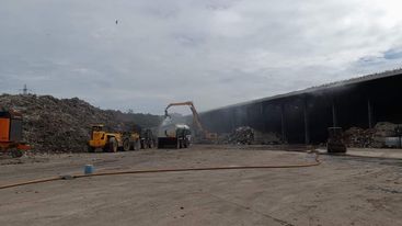Fire at JJC Scrap Metal Merchants in Sandscale Park at 3pm Thursday June 16. Picture: Cumbria Fire and Rescue.