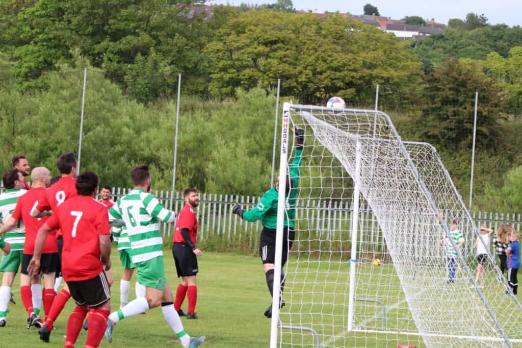 Action from Celtic v St. Benedicts. pic Elwyn Evans.
