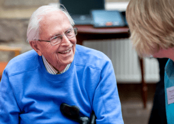 A group member at a Macular Society meeting