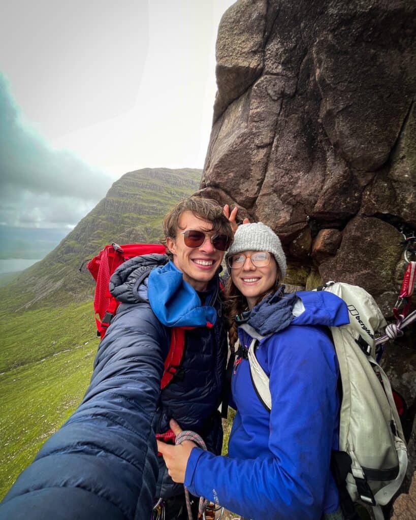 Anna Taylor with fiancé Mathew Wright on day one of Anna's Mountain Rock Tour
