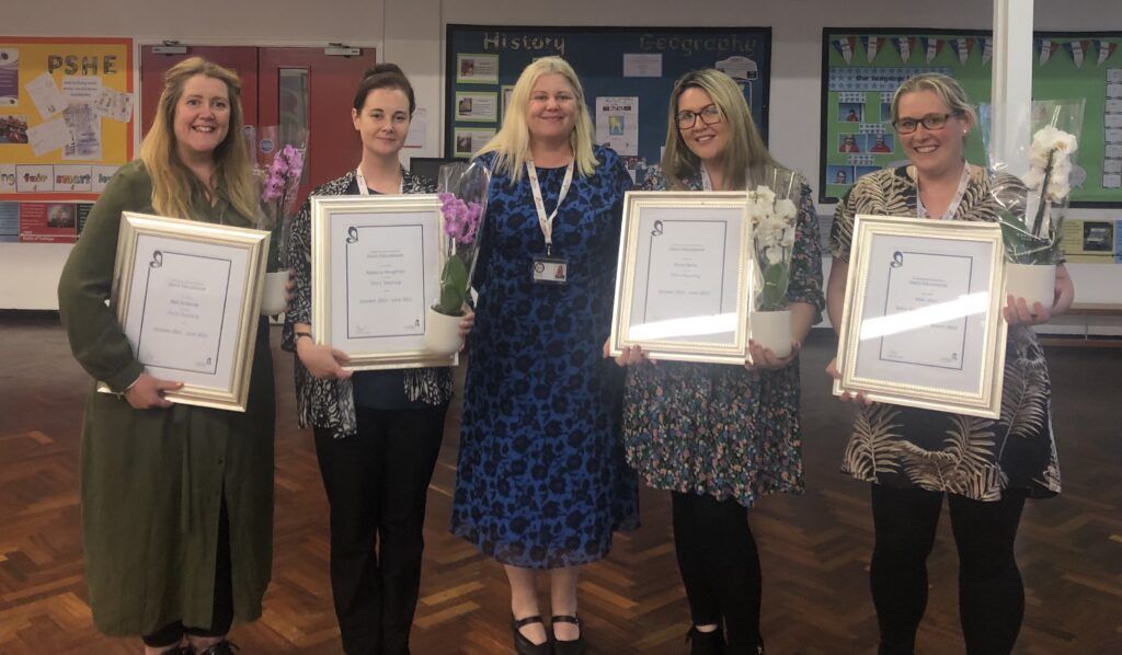 Hensingham teachers with Headteacher Faye Eldon, centre