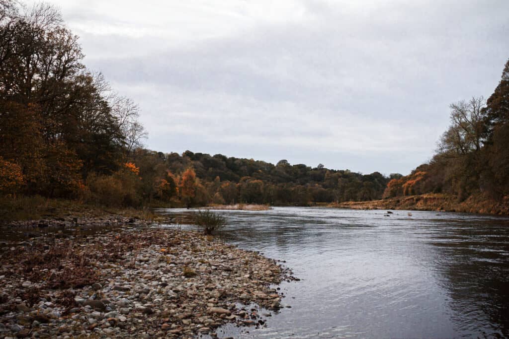 The Eden river along cumbria