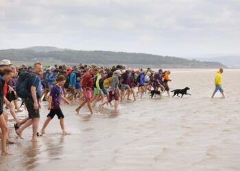 500 people raise £6,000 for Grange Lido project on Morecambe Bay walk