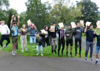Jumping for joy as A-level results roll in for students
