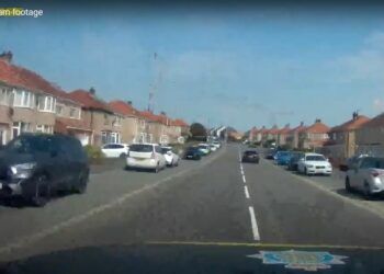VIDEO: Driver almost hit police car and pedestrian during high speed chase