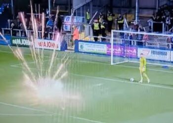 Arrest after firework thrown onto Barrow AFC pitch during game