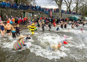 Over 200 dippers start new year with splash for Lake District Calvert Trust