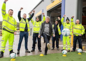 Peter Beardsley officially kicks off Cumbria’s new MKM Building Supplies branch