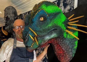 Cumbrian artist takes papier mache to next level by creating giant mythical creatures